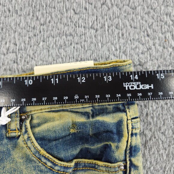 mnml X146 Stretch Denim Jeans Mens 28 Blue Distressed Slim Fit Stacked Skinny - Picture 8 of 16